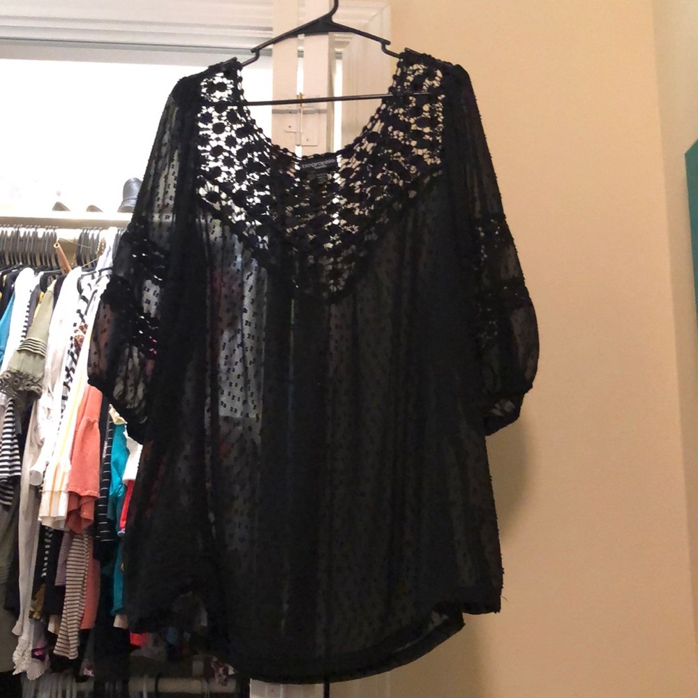 Black sheer blouse